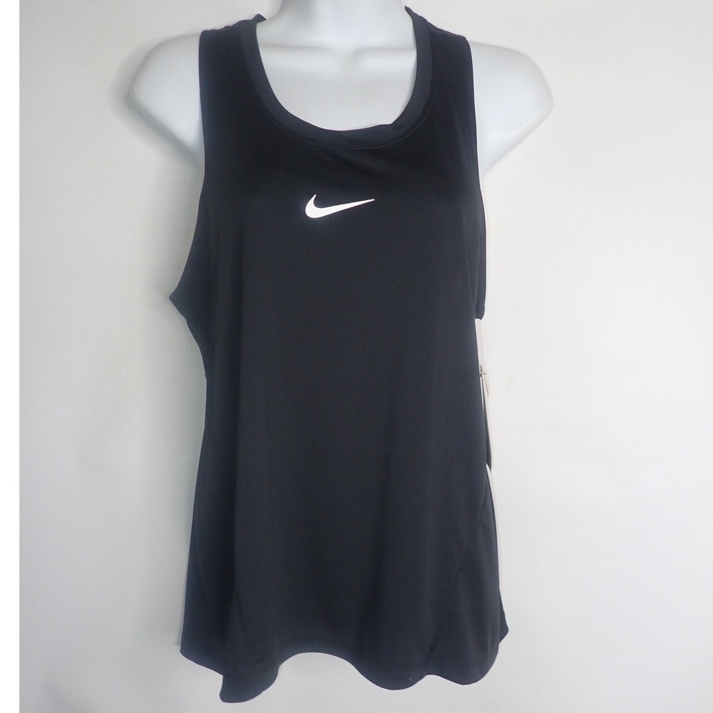 Nike Swim Tank top Cover Up Women‎ M Black Dri-Fit Racer Back NEW